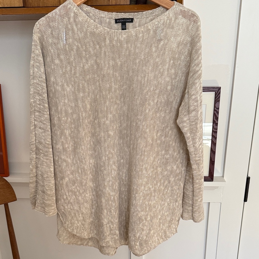 Eileen Fisher Women's Beige Knit Sweatshirt